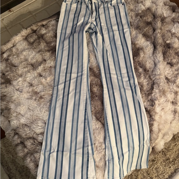 Wrangler Denim - Wrangler Women's Blue and White Striped Boot Cut Jeans